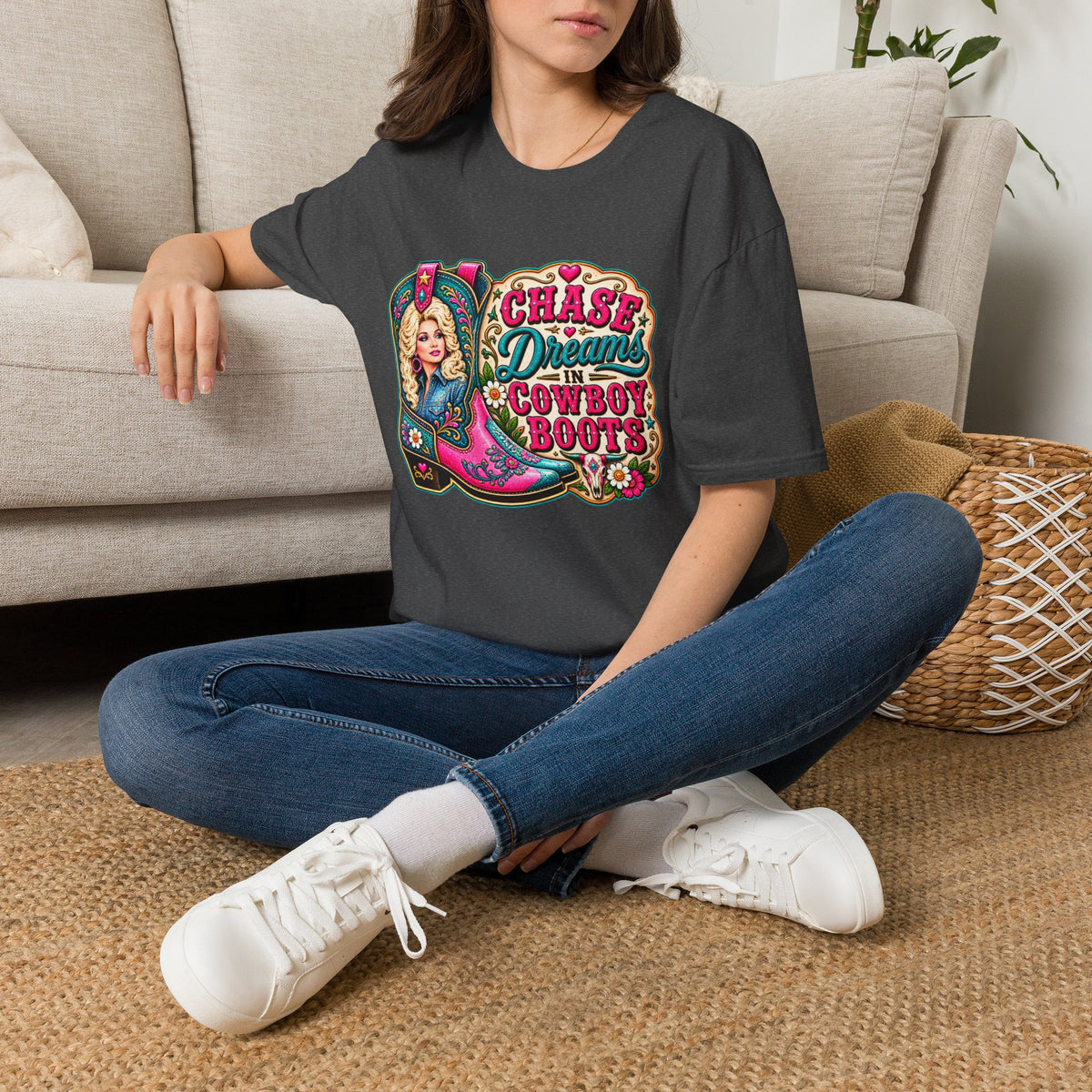 Chase Dreams Cowboy Boots Graphic T-Shirt