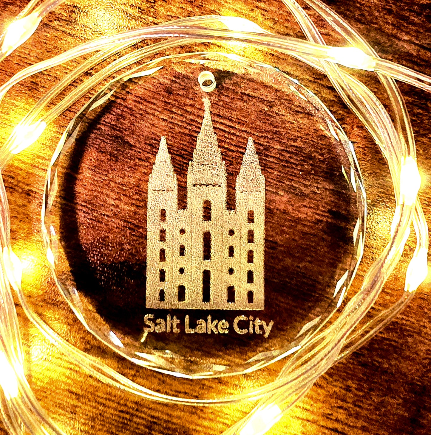 Utah LDS Temple -K9 Crystal Ornament