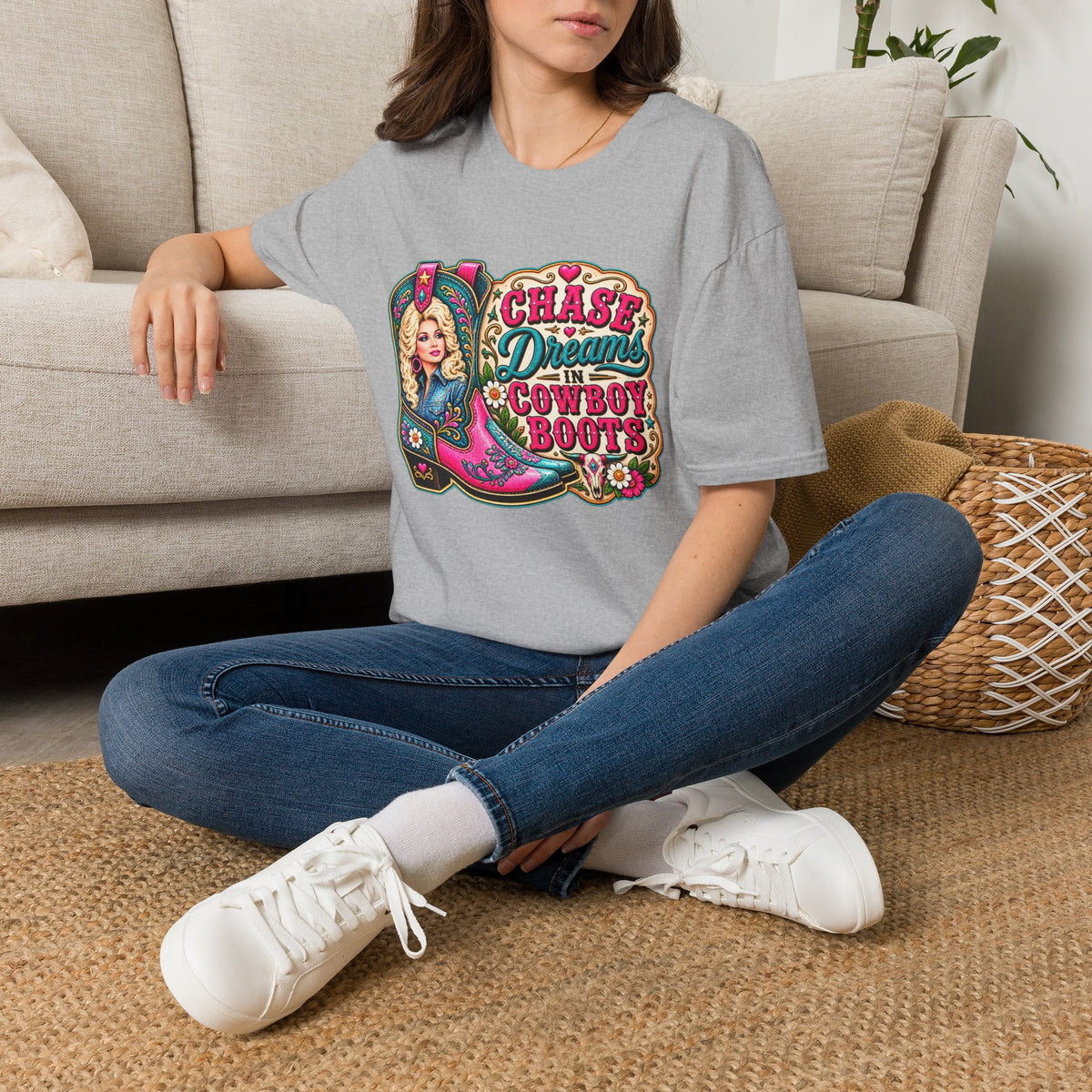 Chase Dreams Cowboy Boots Graphic T-Shirt