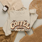 Coffee Crewneck Sweatshirt — “Coffee Because Adulting Is a Little Bitter” Cute Retro Graphic