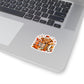 Autumn Highland Cow Fall Sticker | Kiss-Cut Fall Vinyl Sticker