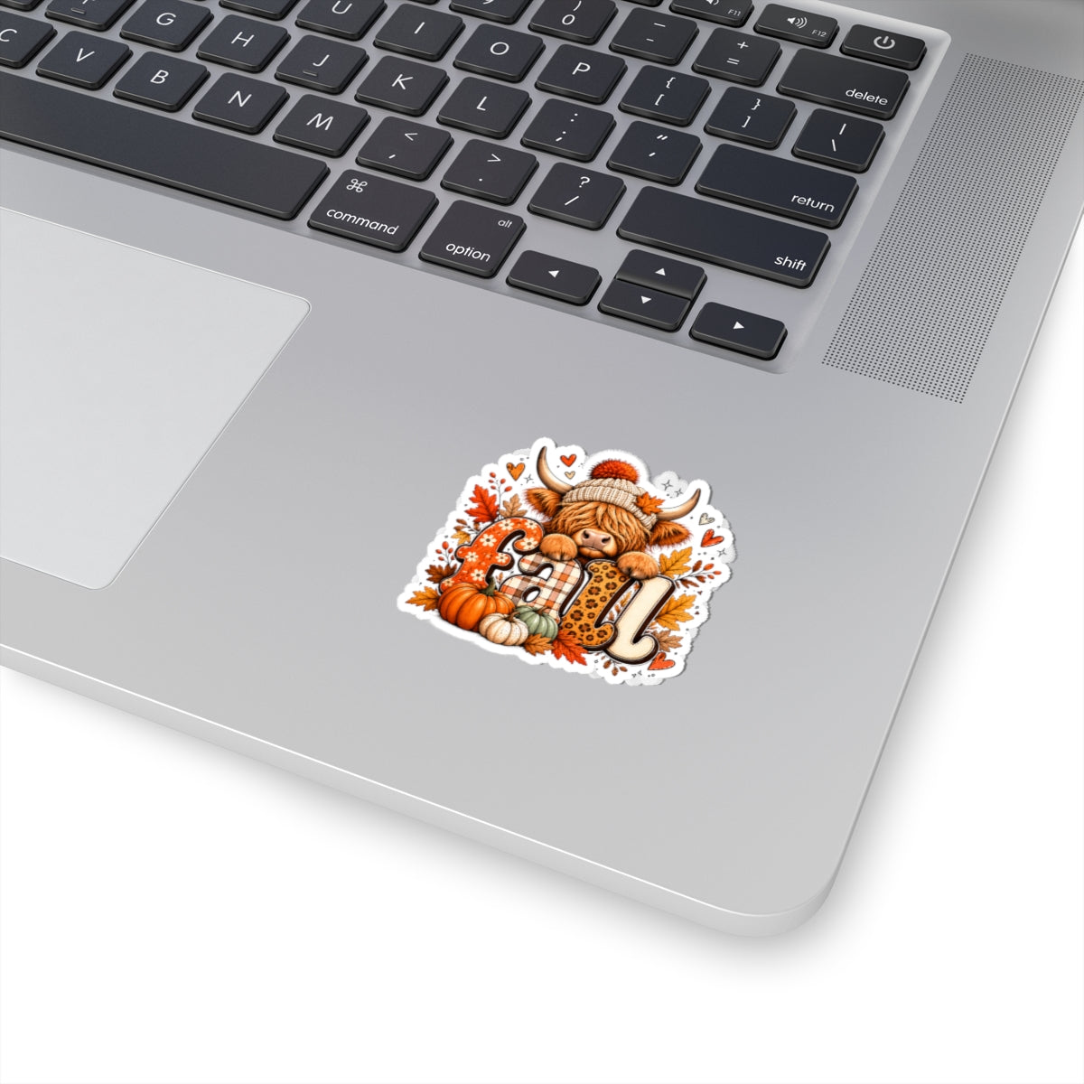 Autumn Highland Cow Fall Sticker | Kiss-Cut Fall Vinyl Sticker