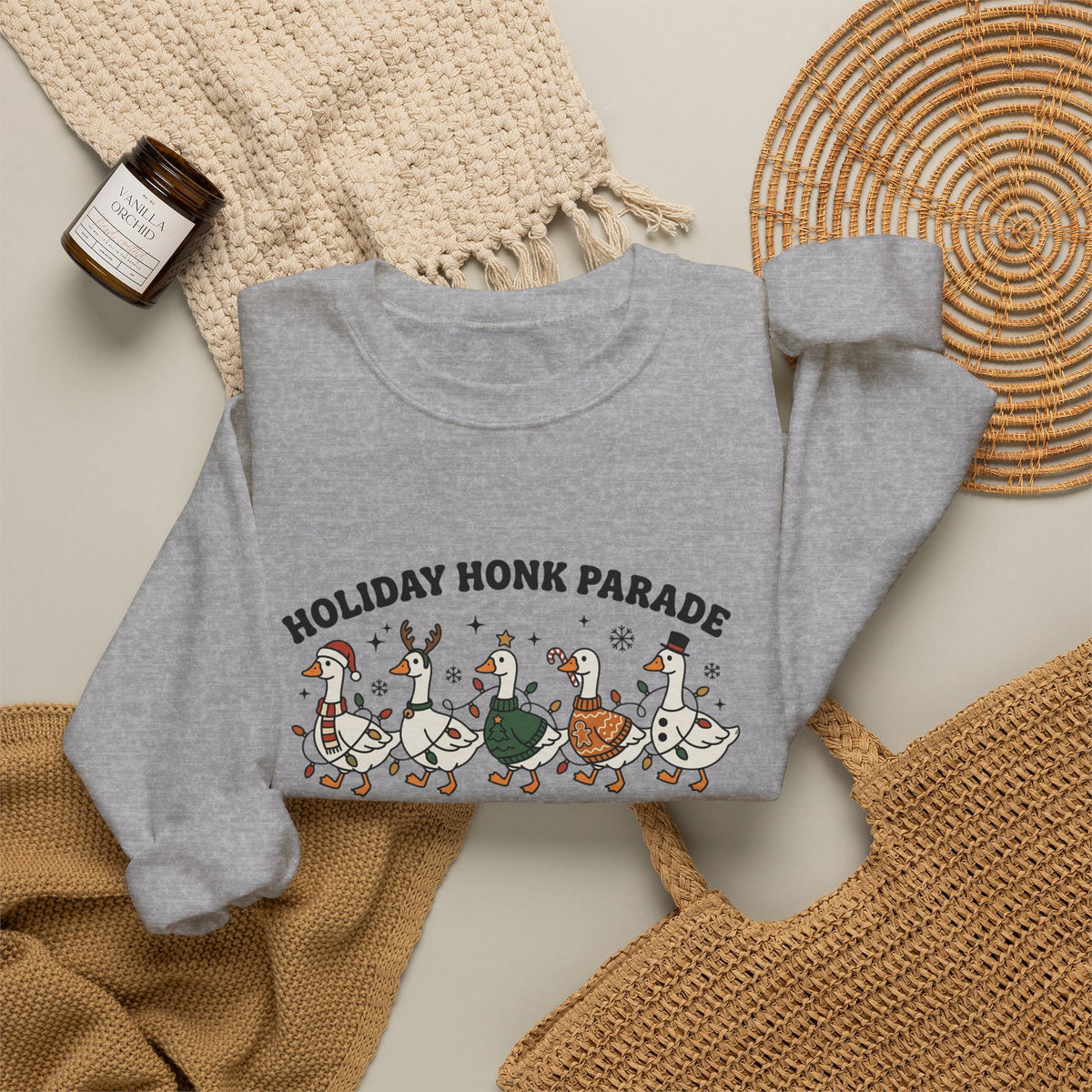 Holiday Goose Parade Sweatshirt, Festive Goose Crewneck