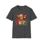 Merry Highland Cow Christmas Graphic T-Shirt