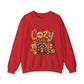 Cozy Raccoon Fall Sweatshirt | Autumn Pumpkins Leaves Plaid