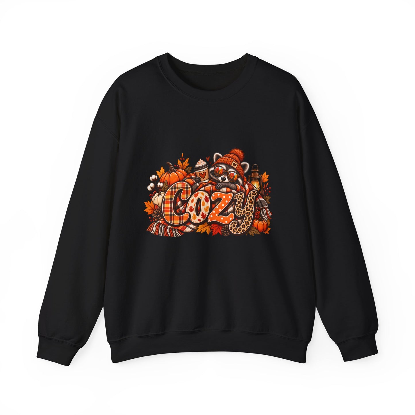 Cozy Autumn Harvest Sweatshirt | Fall Pumpkin Leaves Plaid Knit