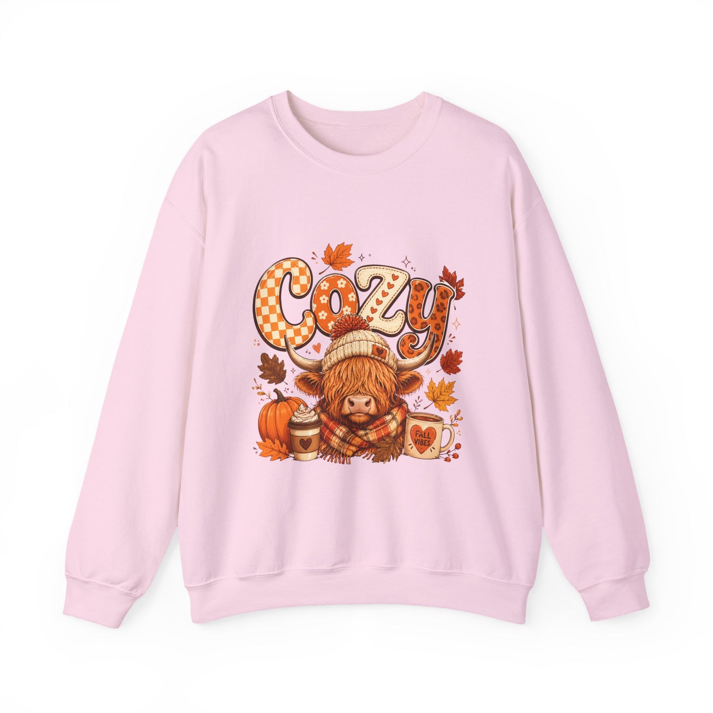 Cozy Autumn Bear illustration Sweatshirt | Fall Leaves, Pumpkin, Hot Cocoa