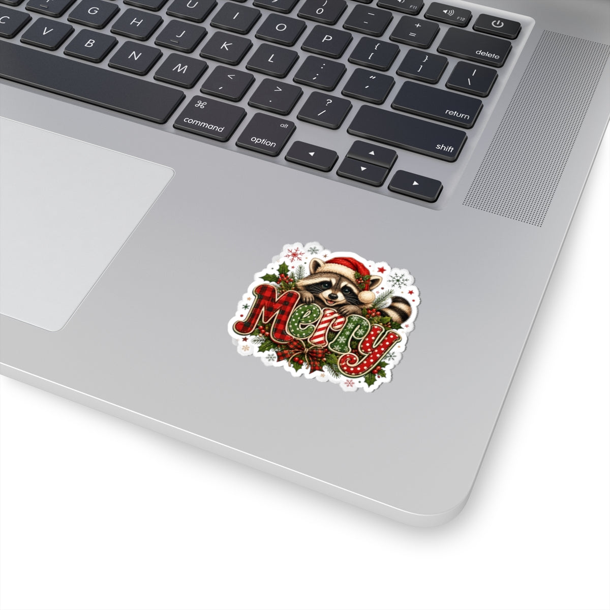 Merry Raccoon Christmas Sticker