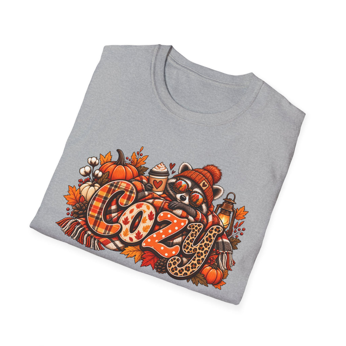 Cozy Raccoon Graphic T-Shirt