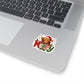 Merry Highland Cow Holiday Sticker — Festive Christmas Kiss-Cut Decal