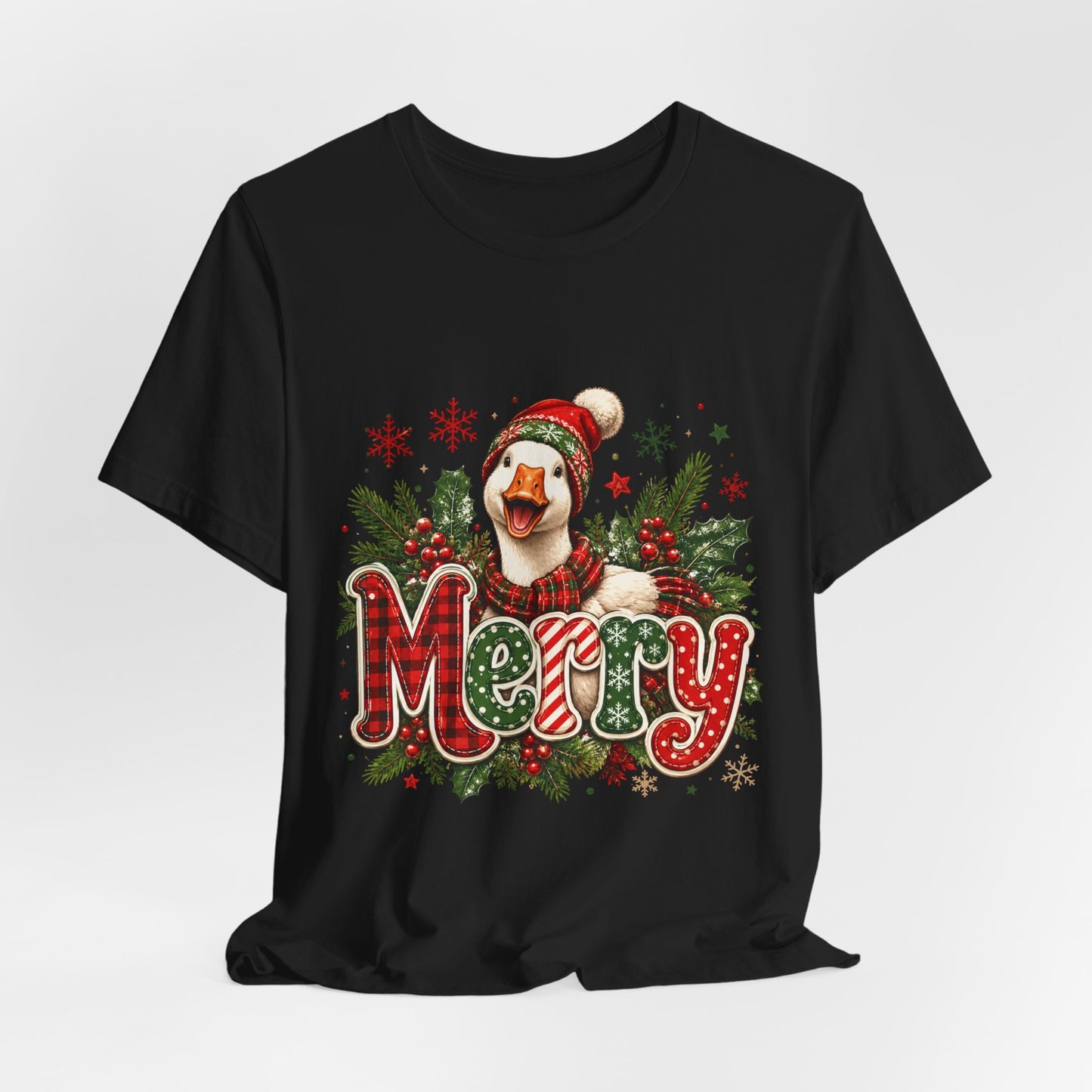 Merry Dog Christmas Tee — Festive Plaid Holiday Dog Shirt