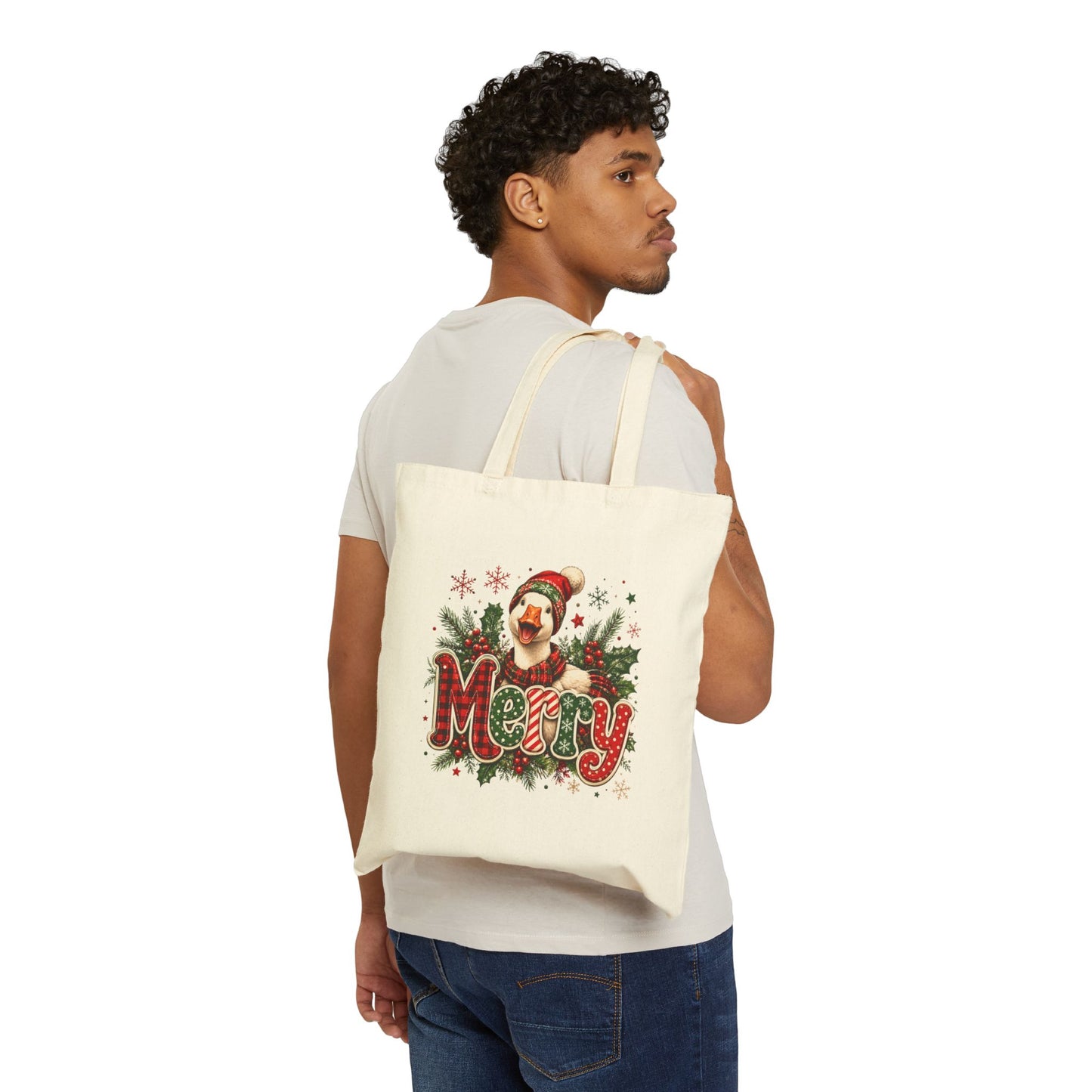 Christmas Dog 'Merry' Canvas Tote