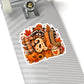 Fall Raccoon Sticker | Autumn Leaves Pumpkin Hot Cocoa Kiss-Cut Sticker