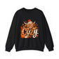Cozy Highland Cow fall sweatshirt | pumpkin leaves autumn cozy design