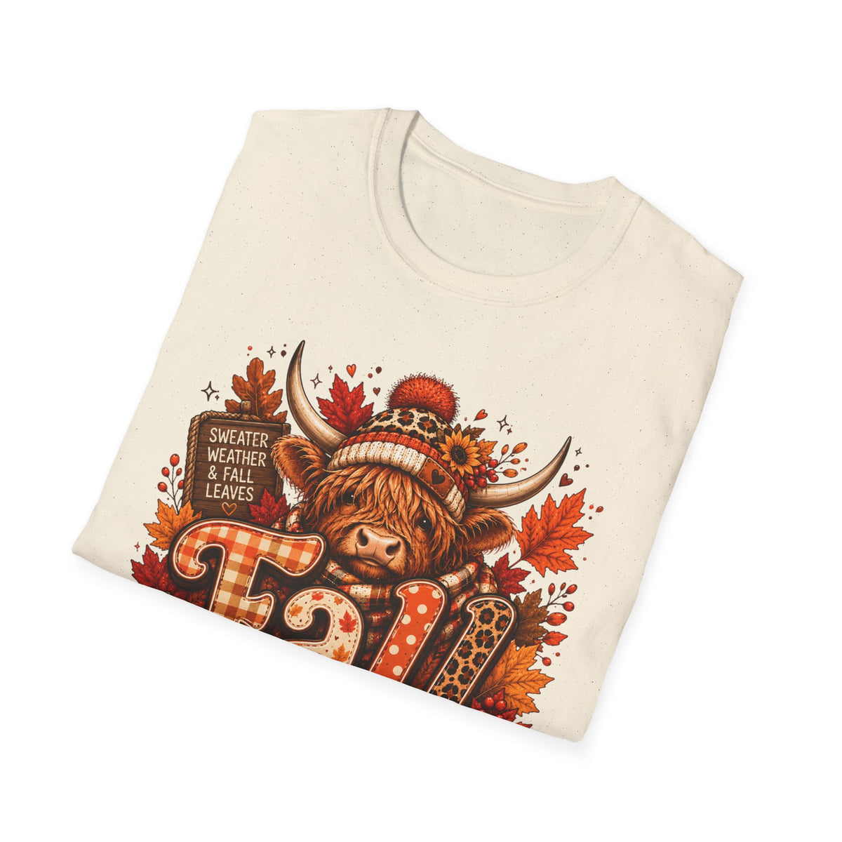 Fall Highland Cow Graphic T-Shirt