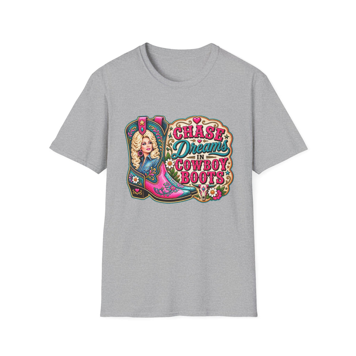 Chase Dreams Cowboy Boots Graphic T-Shirt