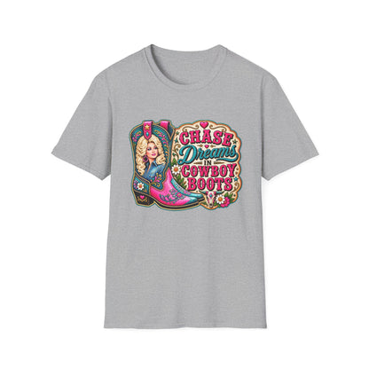 Chase Dreams Cowboy Boots Graphic T-Shirt
