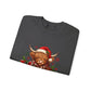Christmas Highland Cow "Merry" Crewneck Sweatshirt