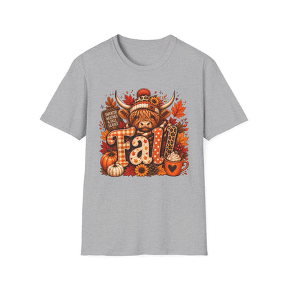 Fall Highland Cow Graphic T-Shirt