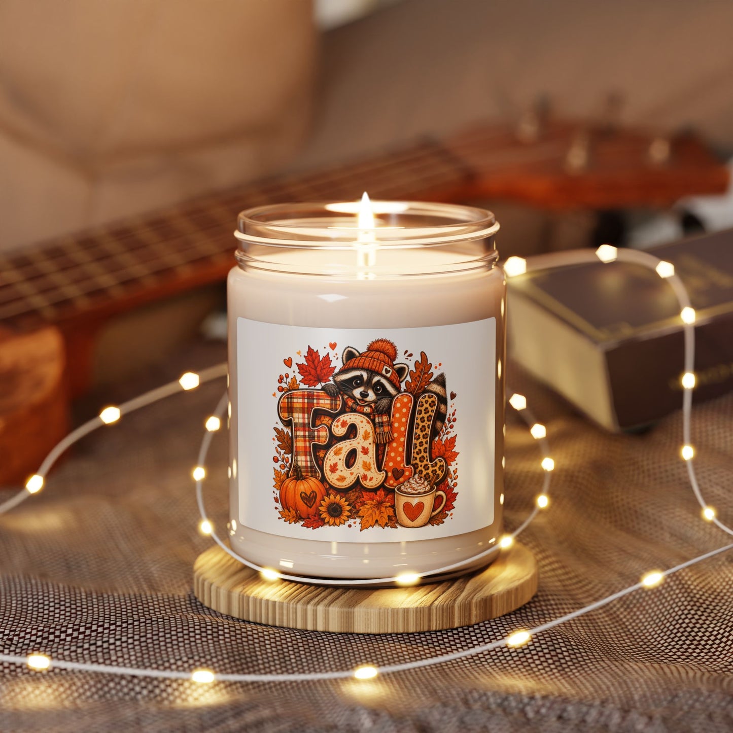 Autumn Raccoon Fall Design Candle | Soy 9oz