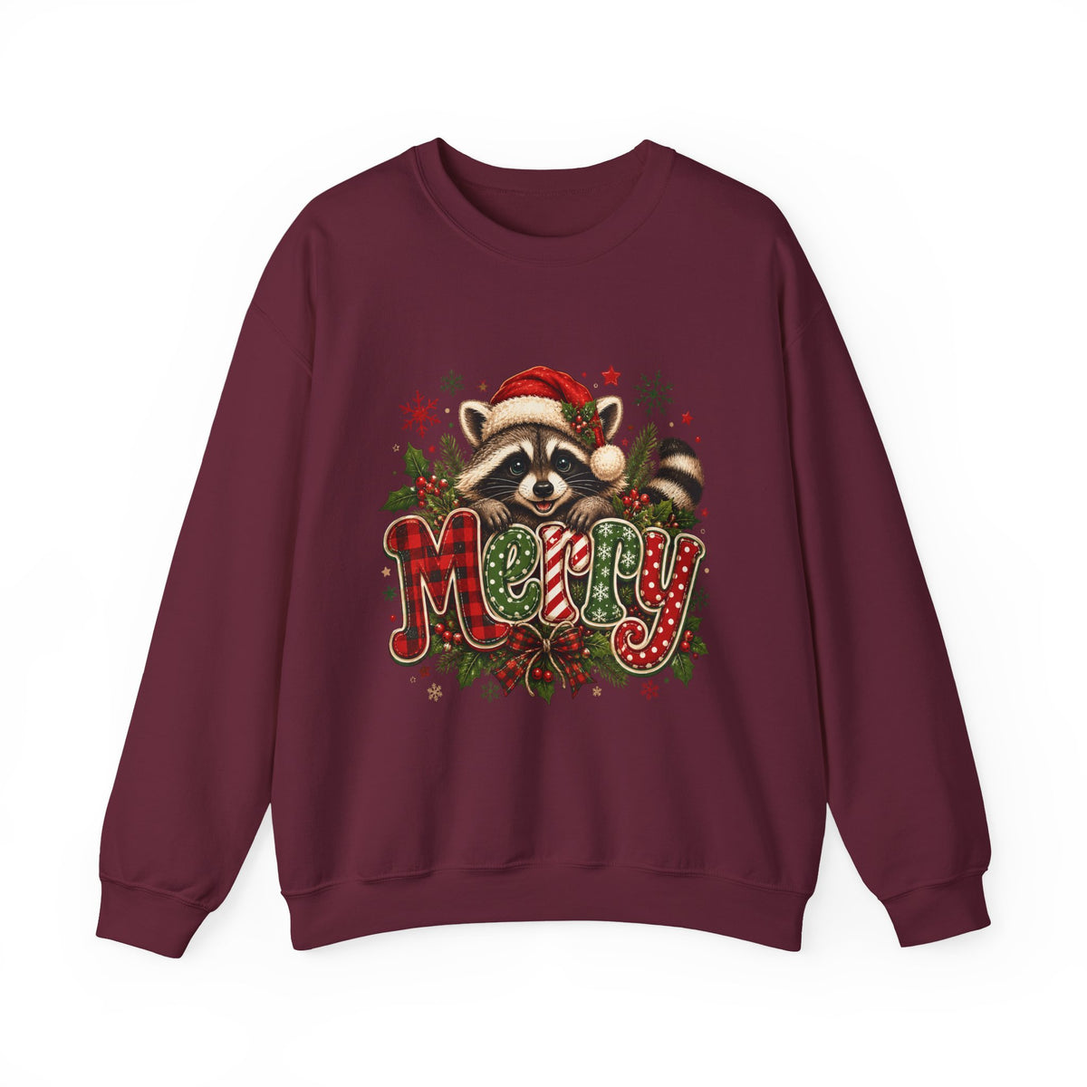Crewneck-Christmas Raccoon "Merry"