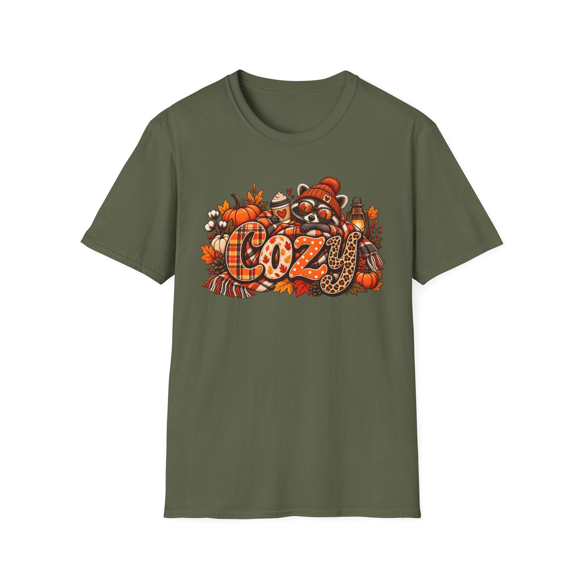 Cozy Raccoon Graphic T-Shirt