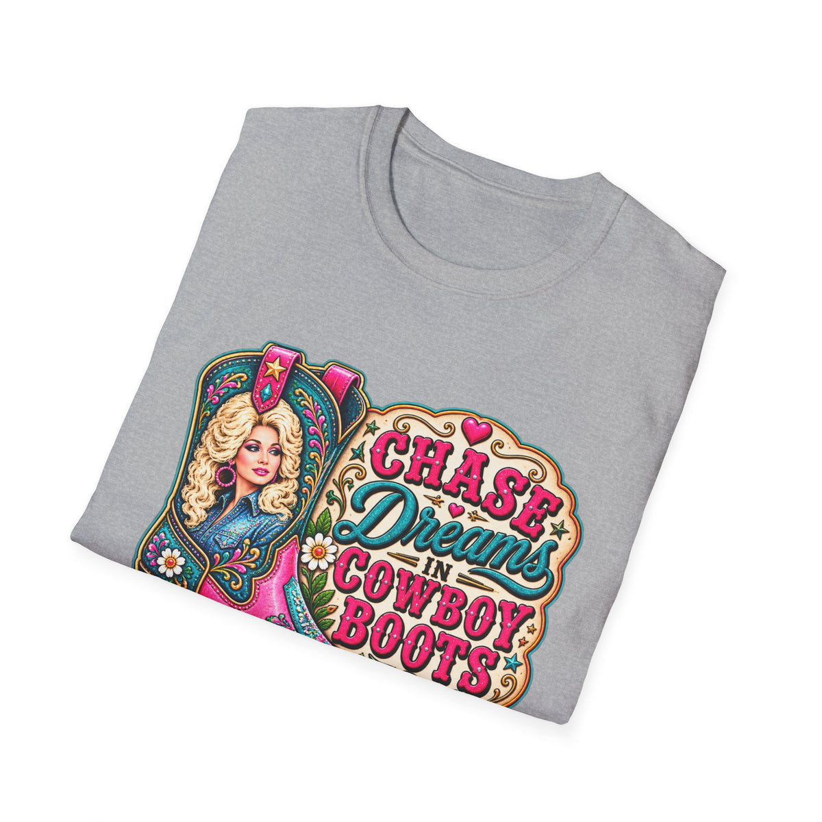 Chase Dreams Cowboy Boots Graphic T-Shirt
