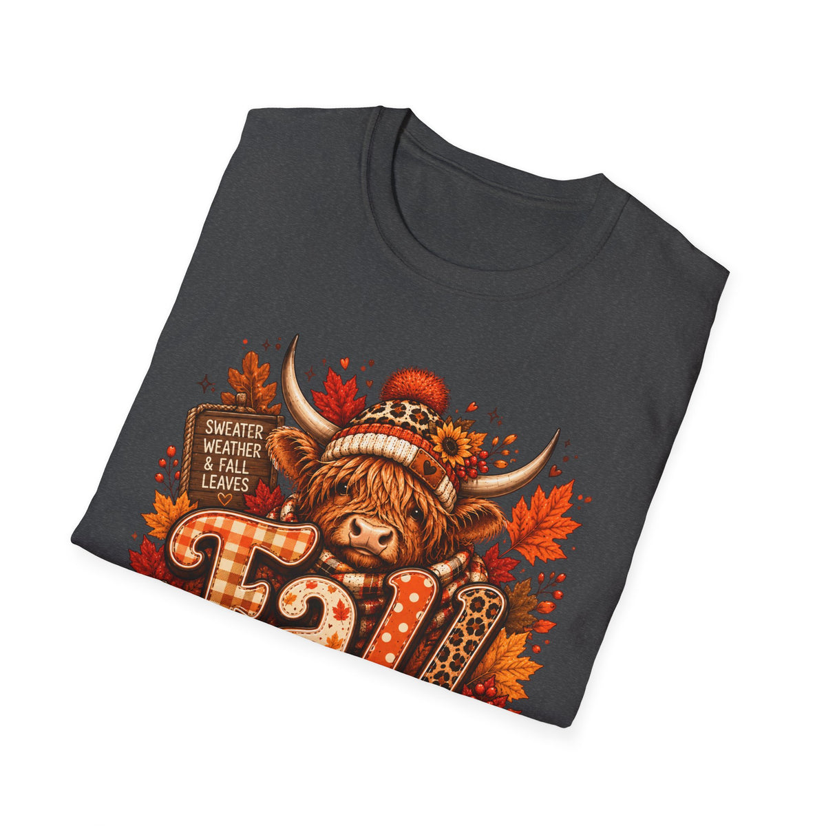 Fall Highland Cow Graphic T-Shirt