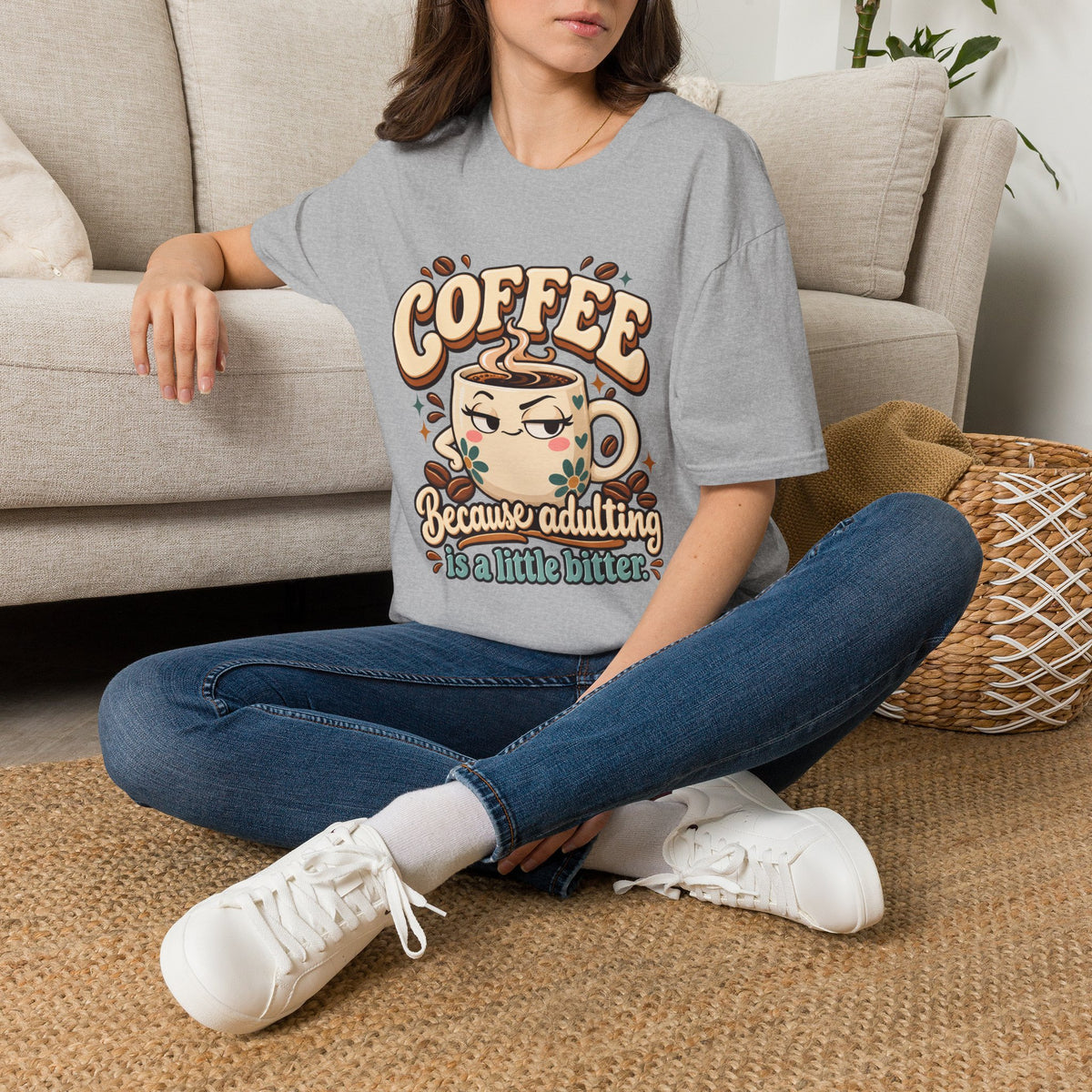 Coffee Because Adulting Is a Little Bitter Graphic T-Shirt