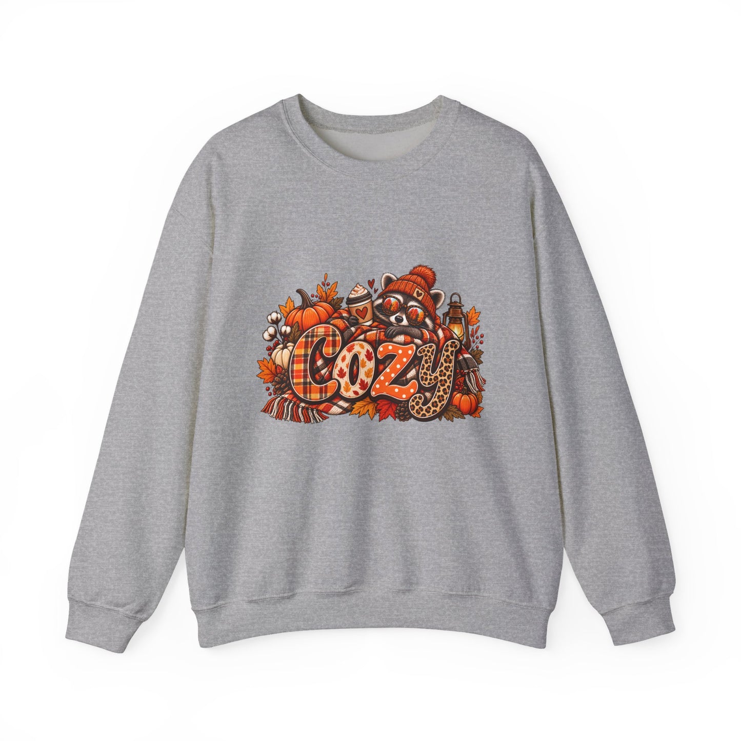 Cozy Autumn Harvest Sweatshirt | Fall Pumpkin Leaves Plaid Knit