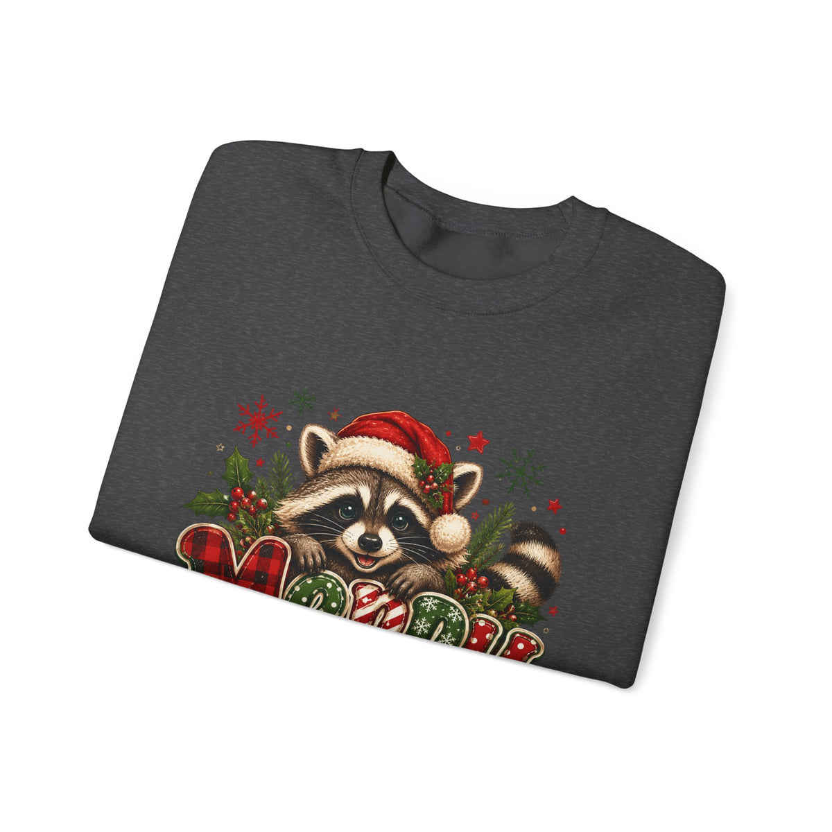 Crewneck-Christmas Raccoon "Merry"