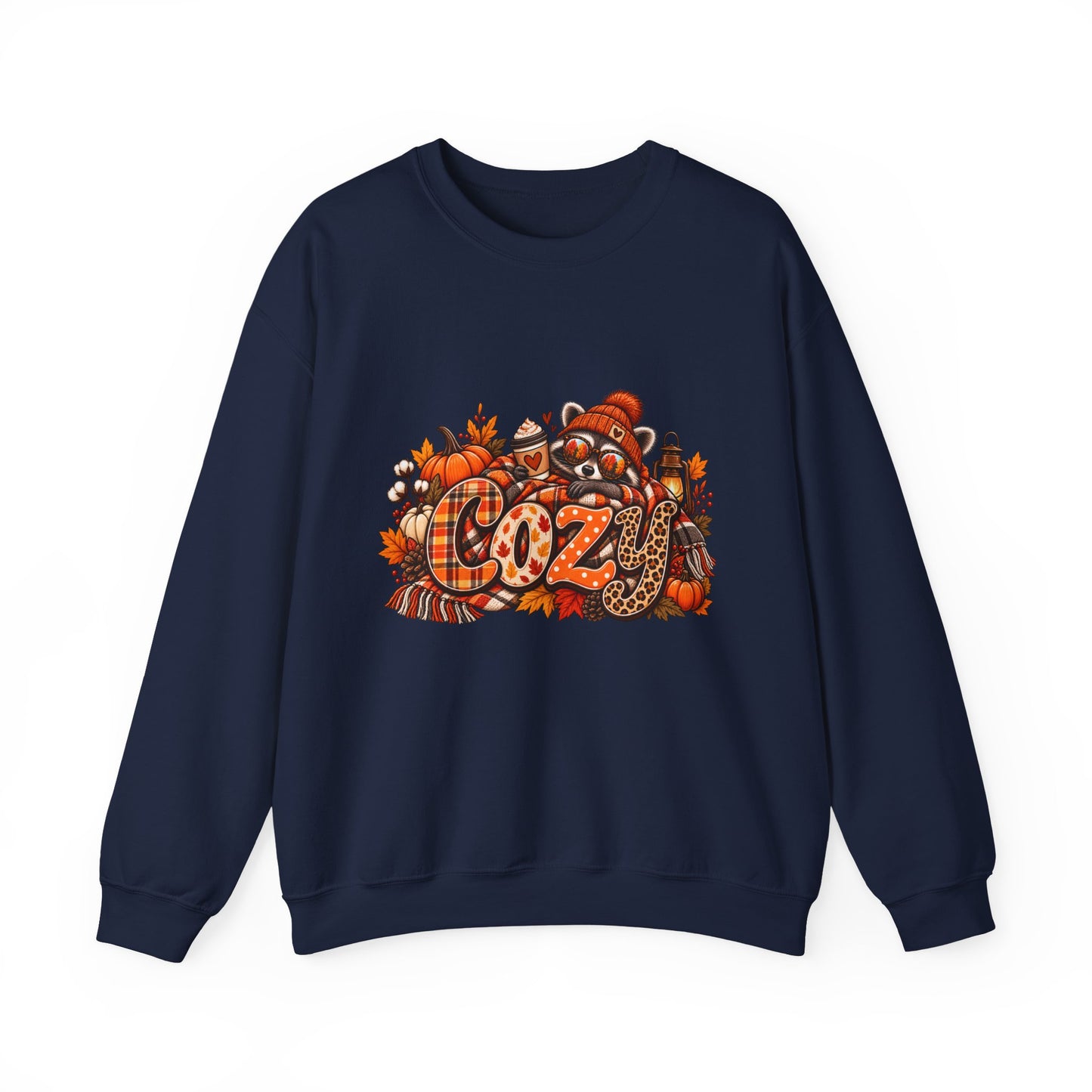 Cozy Autumn Harvest Sweatshirt | Fall Pumpkin Leaves Plaid Knit