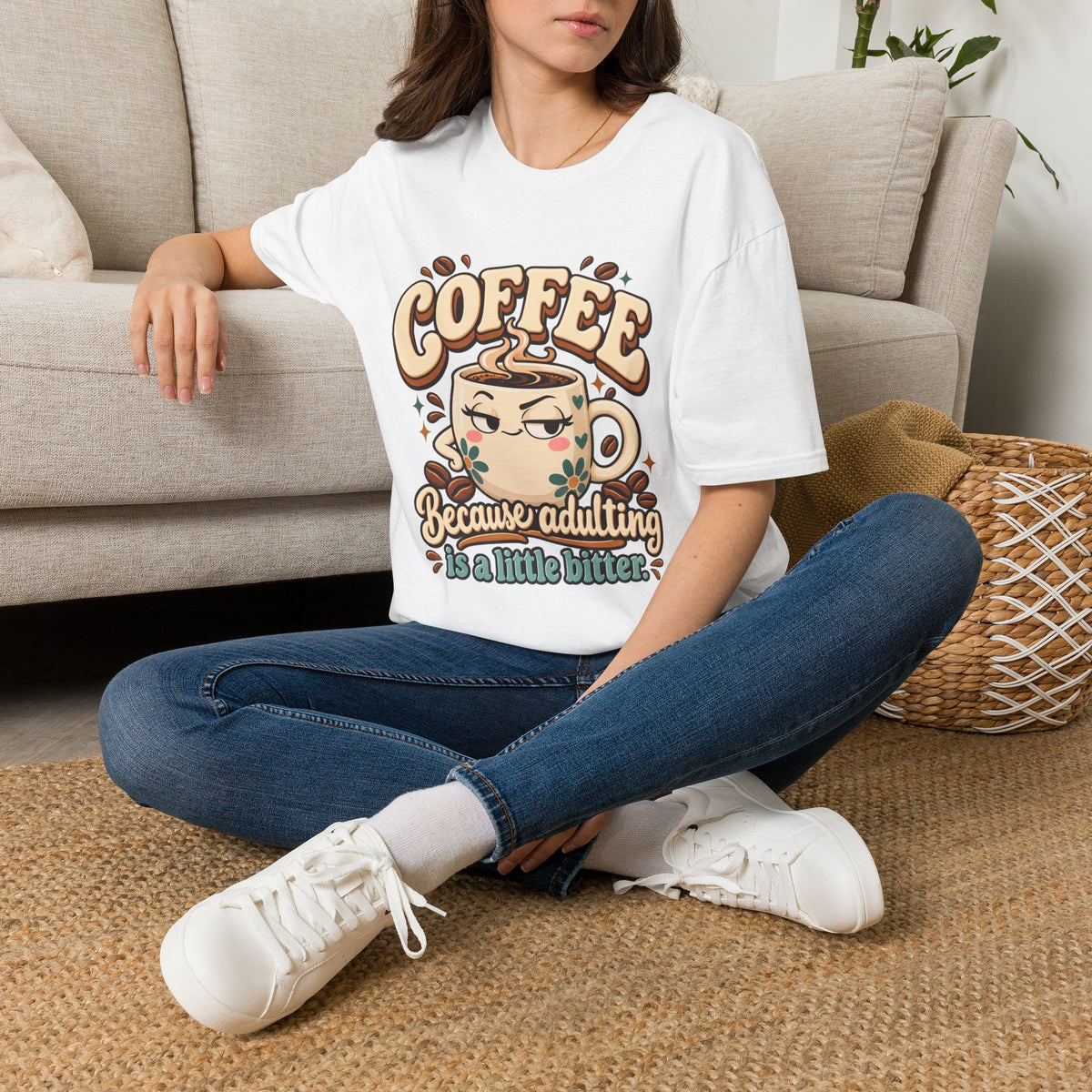 Coffee Because Adulting Is a Little Bitter Graphic T-Shirt