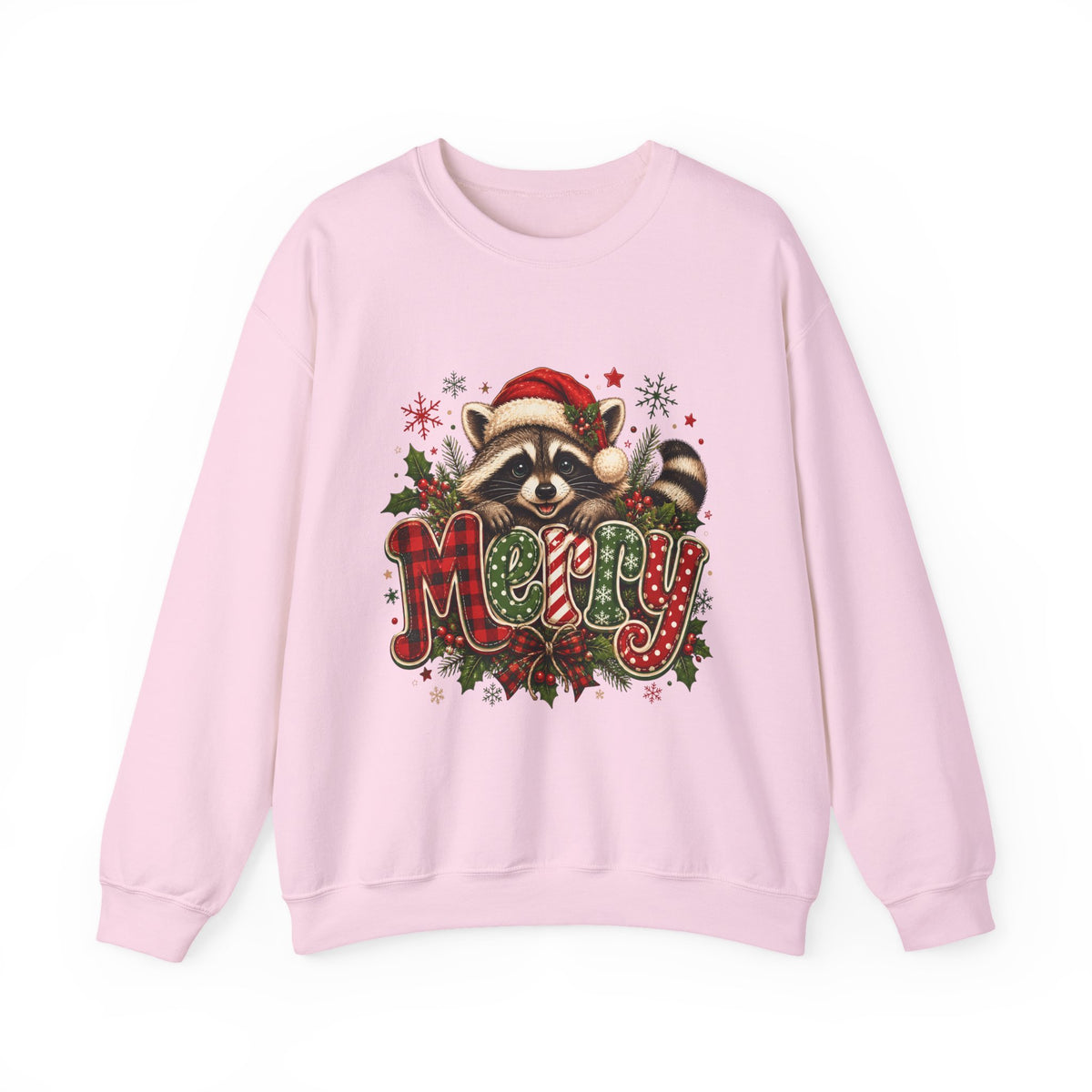 Crewneck-Christmas Raccoon "Merry"