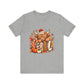 Autumn Highland Cow Tee | Fall Pumpkins, Plaid Letters, Cozy Knit Hat