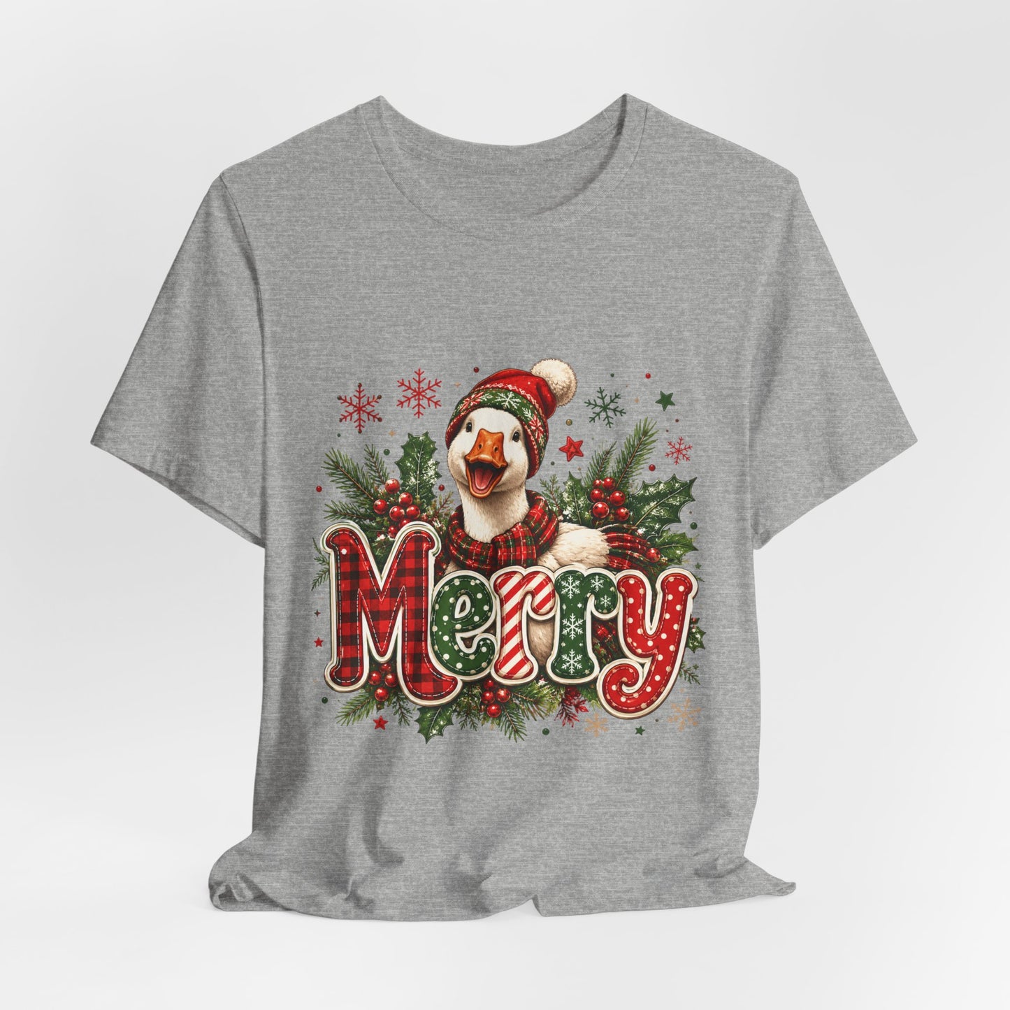 Merry Dog Christmas Tee — Festive Plaid Holiday Dog Shirt