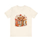 Autumn Highland Cow Tee | Fall Pumpkins, Plaid Letters, Cozy Knit Hat