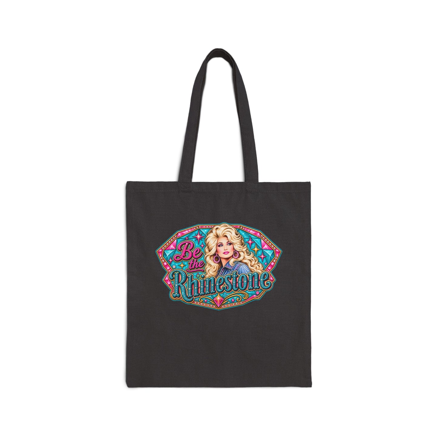 Be the Rhinestone Tote Bag | Cowgirl Portrait, Retro Western Graphic