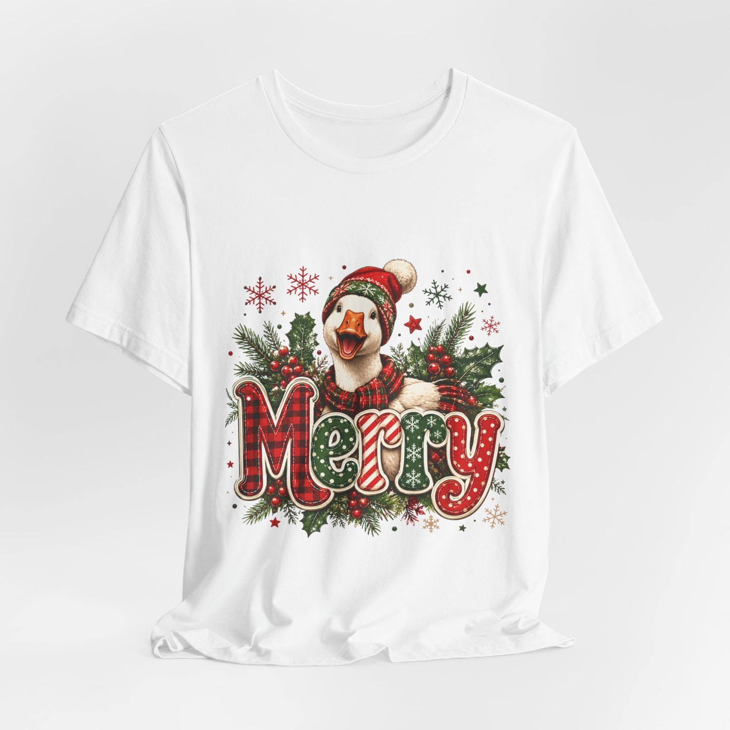 Merry Dog Christmas Tee — Festive Plaid Holiday Dog Shirt