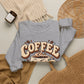 Coffee Crewneck Sweatshirt — “Coffee Because Adulting Is a Little Bitter” Cute Retro Graphic
