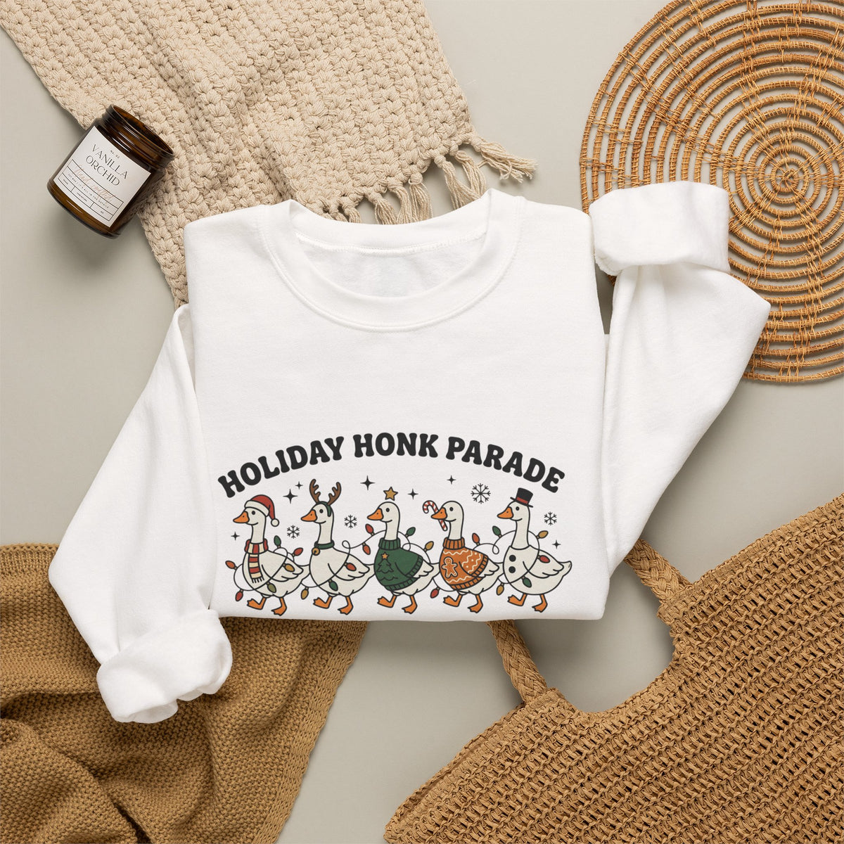 Holiday Goose Parade Sweatshirt, Festive Goose Crewneck