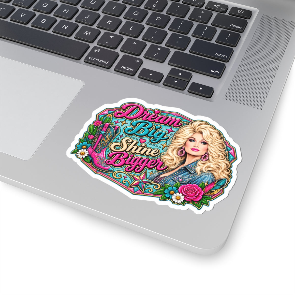 Dream Big Shine Bigger Sticker | Kiss-Cut Vinyl Dolly Icon