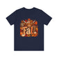 Highland Cow Fall Tee | Autumn Pumpkin Leaves, Sunflower Coffee Cup