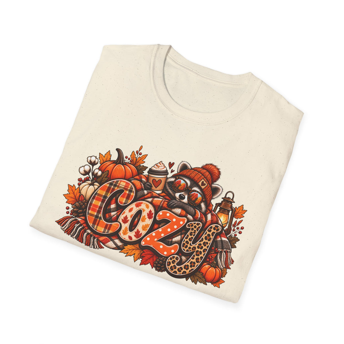 Cozy Raccoon Graphic T-Shirt