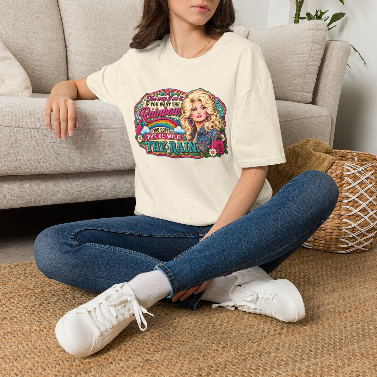 “If you want to see the rainbow you have to put up with the rain” Graphic T-Shirt