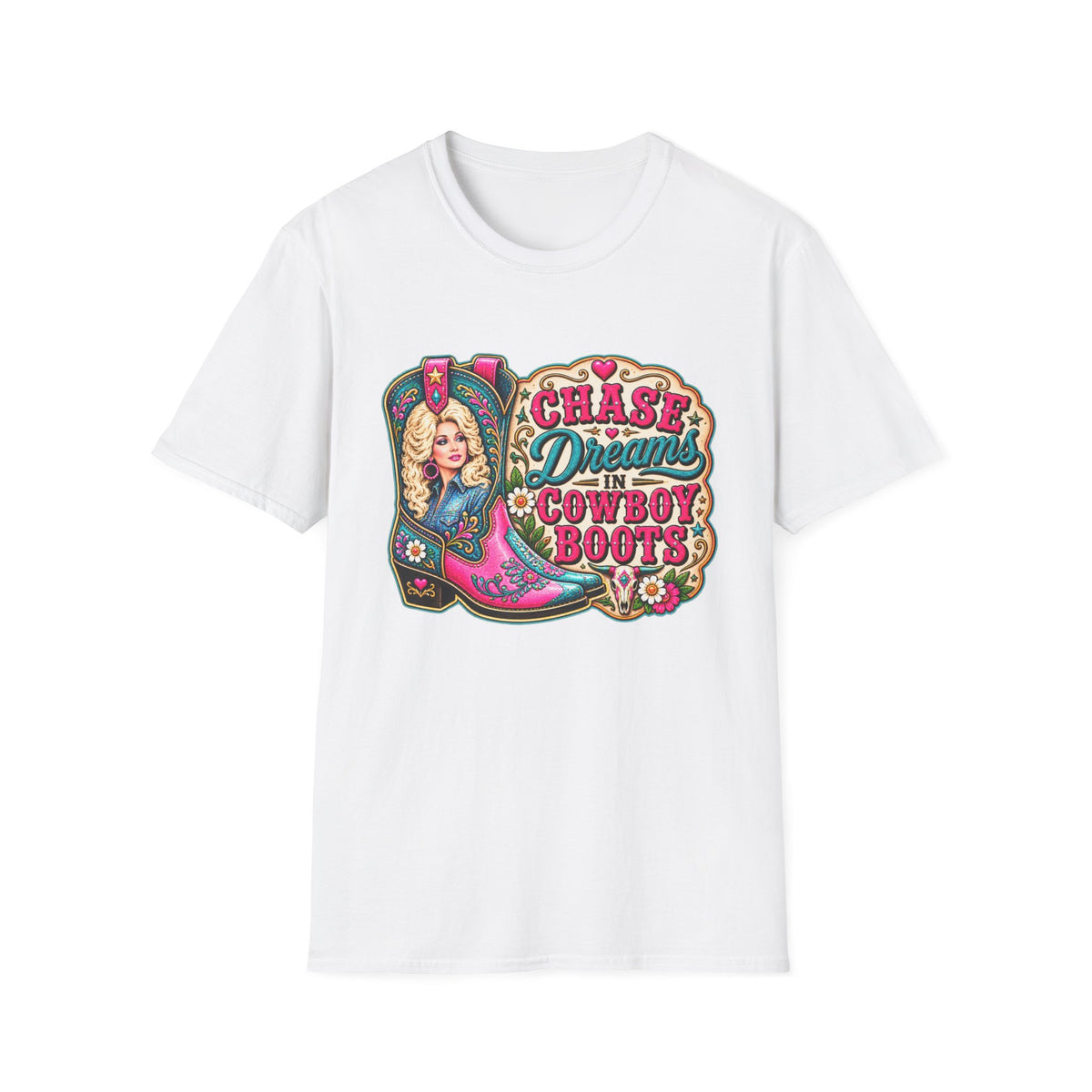 Chase Dreams Cowboy Boots Graphic T-Shirt