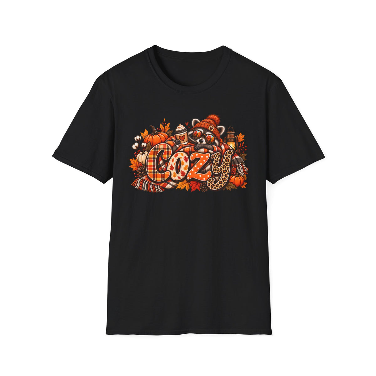 Cozy Raccoon Graphic T-Shirt