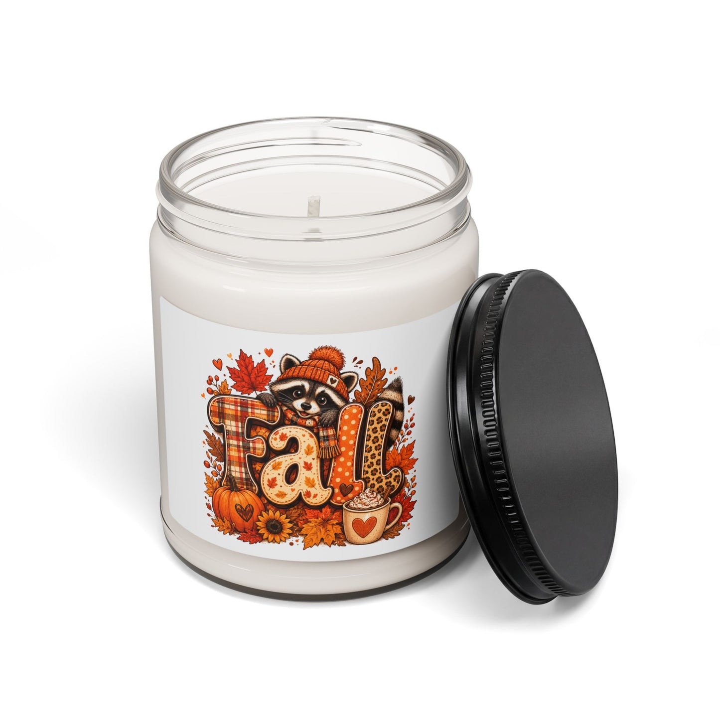 Autumn Raccoon Fall Design Candle | Soy 9oz