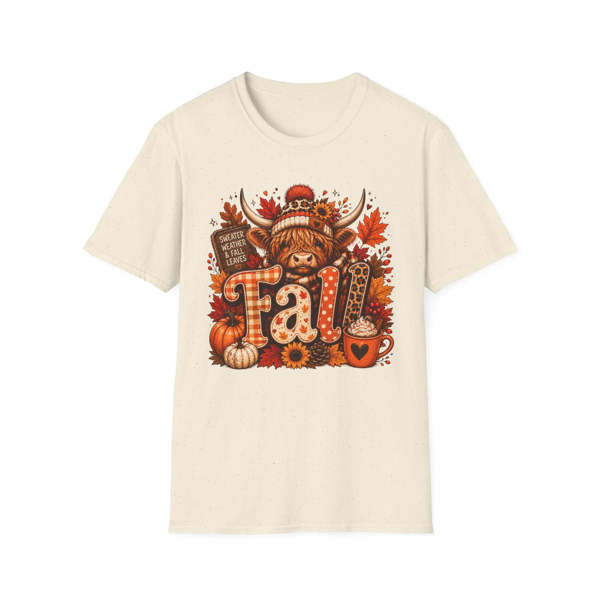 Fall Highland Cow Graphic T-Shirt