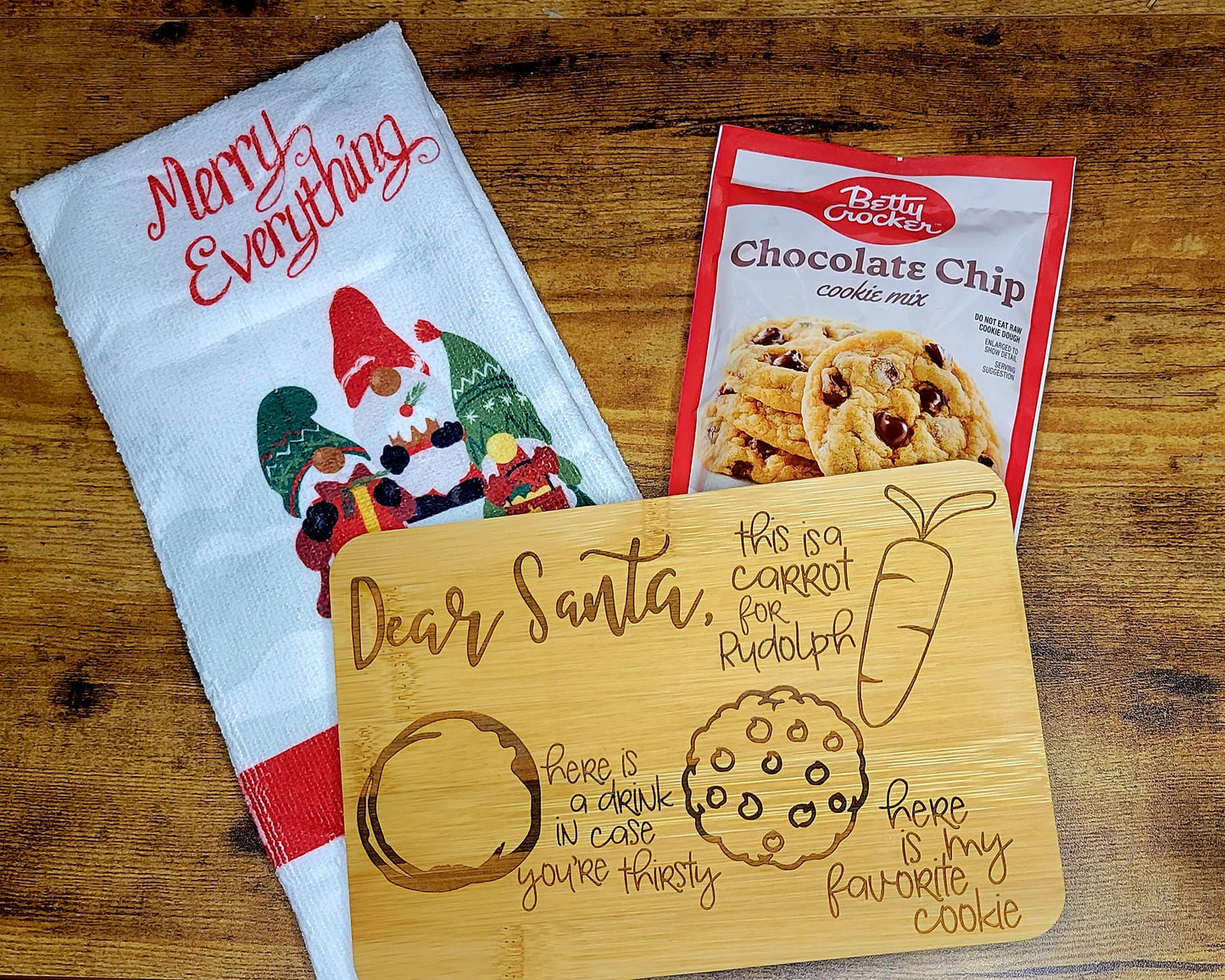 Santa cookie board gift set